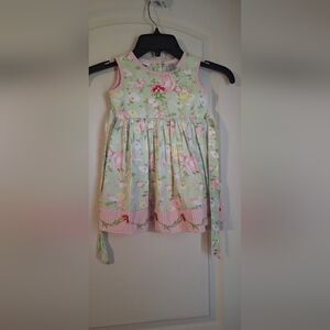 Blueberri Boulevard Dress Size 2‎ Floral Pink Chiffon Flower Neckline Sleeveless